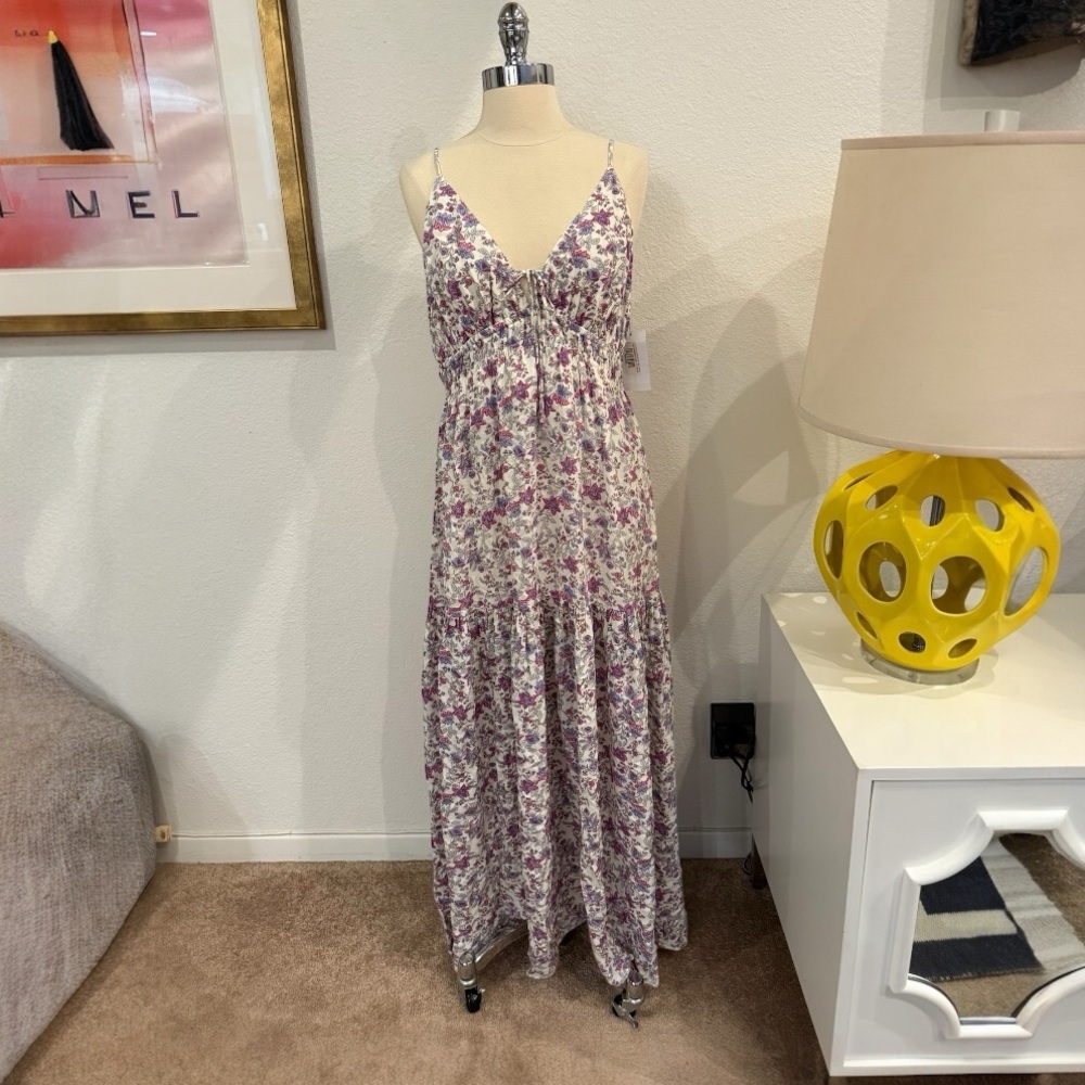 Z Supply Lisbon Pink and Purple Floral Maxi Dress Size Medium - Picture 8 of 8